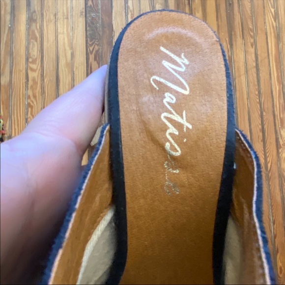 Matisse Annie Mules Suede Navy Size 10 Chunky Heel - Picture 7 of 8